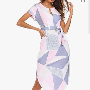 Geometric Pattern Midi Dress